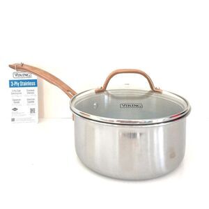 Viking 3-Ply PVD Stainless Steel 2.25QT Saucepan w/Lid & Copper Handle